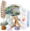 Perfect Unity Smudging Kit - 2 White Sage Smudge Sticks + 2 Palo Santo Sticks + Abalone Shell Bowl + Healing Incense