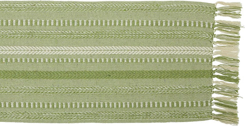 DII Farmhouse Braided Stripe Table Runner Collection, 15x72, Antique Green