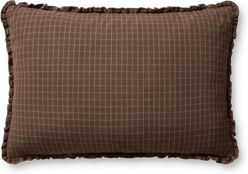 Loloi Dinah Pillow Cover Only, 16x26, Chocolate/Latte