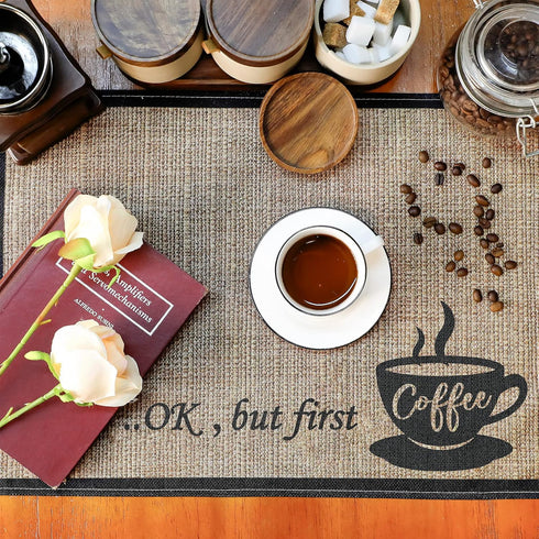 2 20 14 Inch Countertops,Coffee Cunhill Pieces Coffee Bar Mat,Coffee Bar Accessories x Coffee Bar Decoration Coffee