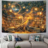 Xguatan 60X40IN Fantasy Library Tapestry, Mysterious Forest Tree Magic Bookshelf Aesthetic Tapestries , Witchy