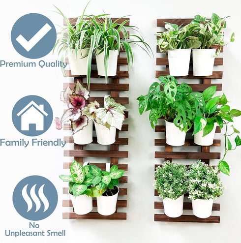 90cm (35.4") ShopLaLa Wall Planter - Wooden Hanging Planter for Indoor Plants, Plant Stand, Air Plant Succulent Holder