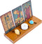Curawood Tarot Card Holder Stand, 3-Card Stand with Etched Moon - Witchy Gifts for Women, Tarot Accessories