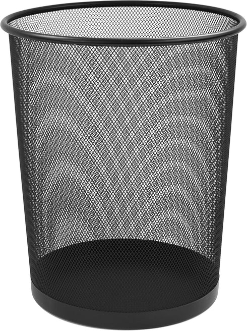 Mesh Waste Bin - Lightweight Sturdy Scratch-Resistant, Dia250xH275mm, Black Ref WB35 B