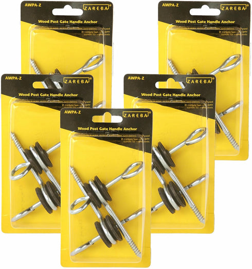 Zareba AWPA-Z Wood Post Gate Handle Anchor - 5 Pack, Black