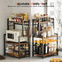 Kitchen Countertop Organizer, 3 Tier Large Spice Rack with Adjustable Shelf and 5 Hooks, Wooden Counter Organizer