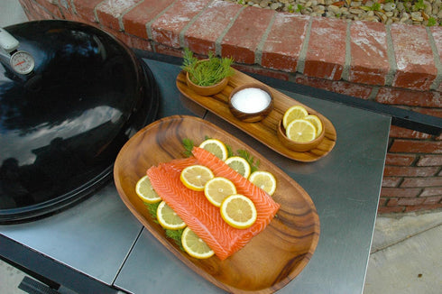 Acaciaware K0425 8- by 5- by 1.5-Inch Rectangle Serving Tray in Acacia Wood