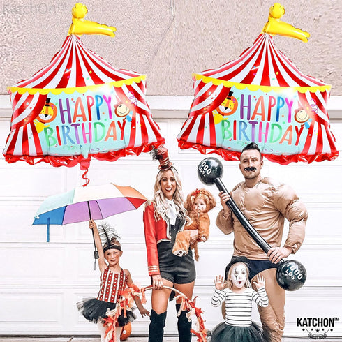 Katchon Circus Tent Carnival Balloons - Giant 30 Inch, Pack of 2, Carnival Theme Party Decorations