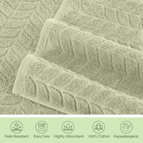 6-Piece 100% Set 2 2 2 Elegant Comfort Luxury Turkish Cotton Jacquard Braided Textured Premium Hotel Quality Towel Soft