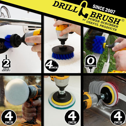 Drillbrush Cleaning Supplies - - Brush Drill Attachment Kit - Drill Brush Pads - Hot Tub Cleaner Brush - Pool Cleaner