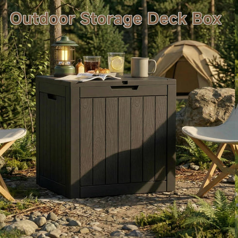 35 EasyUp Gallon Outdoor Storage Box, Outdoor Deck Boxes for Garden Tools Equipment,Cushions and Patio Storage,Lockable