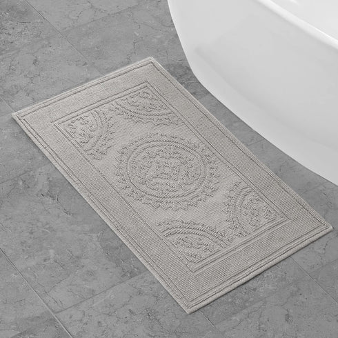 Jean Pierre New York Cotton StoneWash Medallion Bath Rug, 21x34 in., Grey
