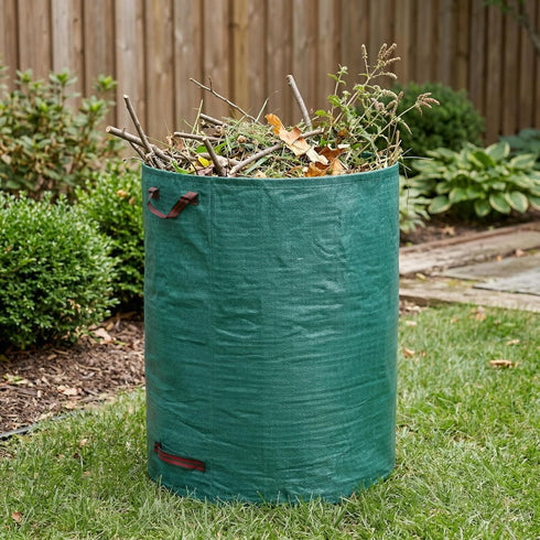 3-Pack 72 Gardzen Gallon Yard Waste Bags, Reusable Heavy Duty Collapsible Garden Leaf Bags with Plastic Ring, Stand-Up