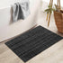 Boho Bathroom Rugs, 2' x 3' Hand Woven Cotton Entryway Rug | Reversible Washable Farmhouse Black Rug for Entrance