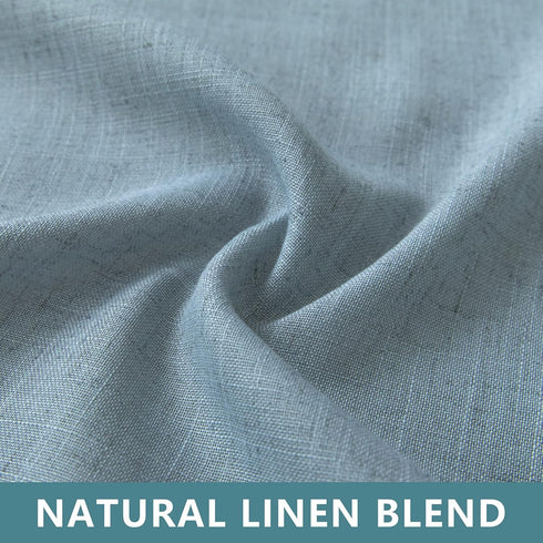 54 Inch 2 Country Dusty Blue Curtains for Kids Bedroom Length Panels Tab Top Semi Sheer Linen Light Reducing Privacy