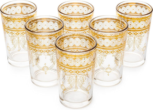 Moroccan Glasses Artisan Hand-Made Multipurpose 170 ml 6 oz Tea, Coffee and