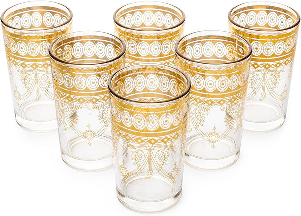 Moroccan Glasses Artisan Hand-Made Multipurpose 170 ml 6 oz Tea, Coffee and