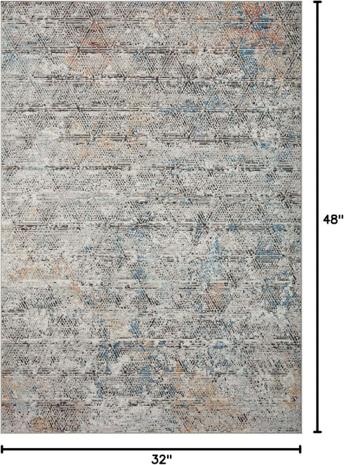 Loloi Bianca Collection BIA-04 Grey/Multi Accent Rug, 2'-8" x 4'