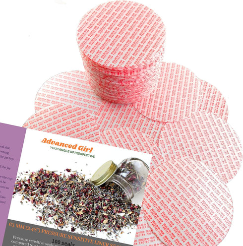 Pressure Sensitive Torque Activated Seals Cap Liners - 63 mm (2.48") - 100 PCS for Glass & Plastic Bottles