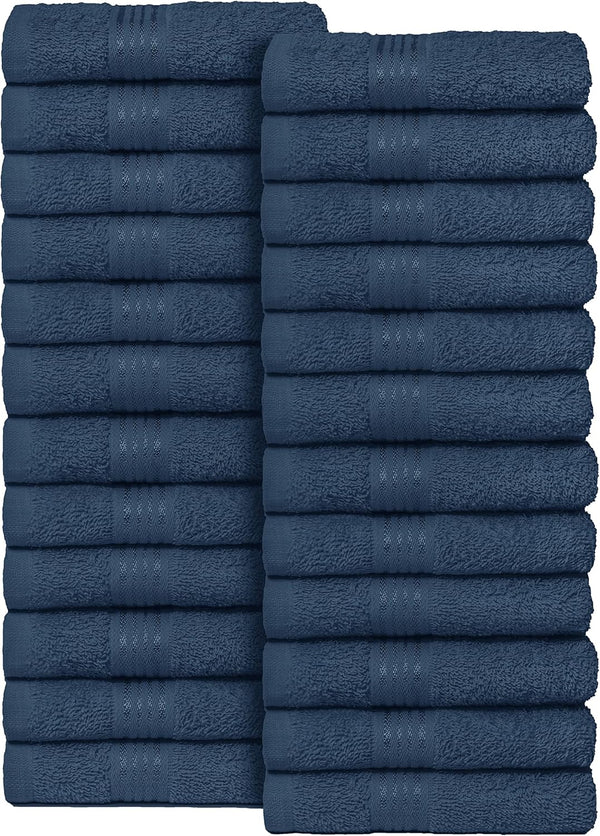 Belizzi Home Ultra Soft Cotton Washcloths, Contains 24 Piece Face Cloths 12x12 inch, Ideal