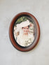 Classic Oval Picture Frame 5x7, Hand Made Solid Wood Frame with Stained Walnut Finish from Italy