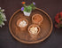 EDHAS (12" 12" 1") Round Wooden Decorative Candle Holder Tray for Coffee Table Centerpieces Modern Farmhouse Home