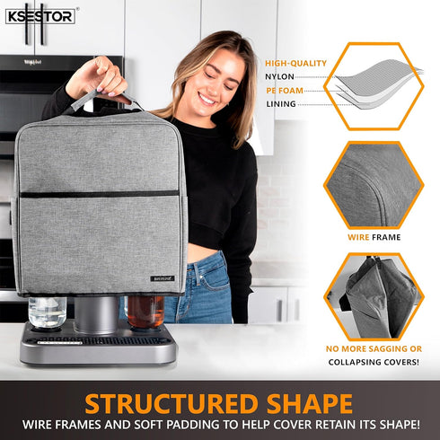 Dust Cover for Bartesian Cocktail Machine by Ksestor, with Pockets for Bartesian Accessories and Capsules