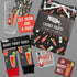 Pavilion - Bloody Mary Coaster Set, 4 Piece Sentiment, Pattern and Character with Box Holder - 4 Inch