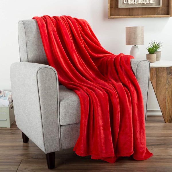 Flannel Fleece Throw Blanket - Oversized 60” x 70” for Couch, Home Décor, Bed, Sofa & Chair - Lightweight, Soft & Plush