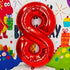 40 Inch Red Big Number 8 Birthday Party Decoration Foil Balloons for Anniversary, Wedding, Girls and Boys