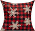 VAKADO Farmhouse Christmas Throw Pillow Covers - 20x20 Set of Buffalo Check Red Deer Plaids for Winter Decor