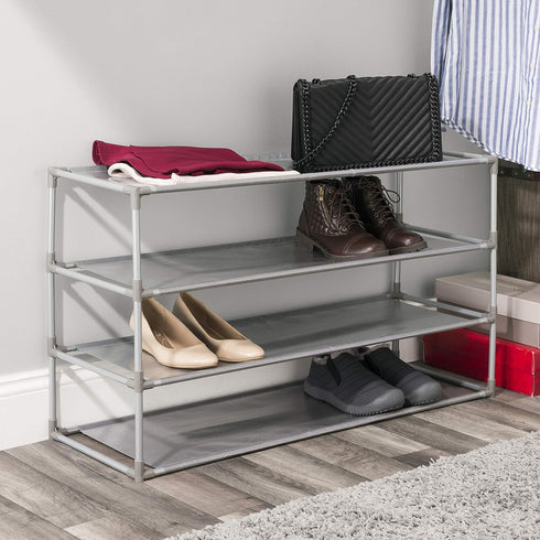 20 (4-Tier Home Basics Pair Non-Woven Shoe Rack Wide)