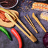 Zopeal 3 Pcs Wooden Tongs - Long Bamboo Kitchen Tongs for Picking Up Cheese, Bacon, Toast, Cake, Fruits, Bread