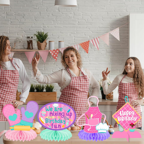 Baking Theme Honeycomb Centerpieces 12Pcs Little Bakers Birthday Party Decorations for I Love Baking Party