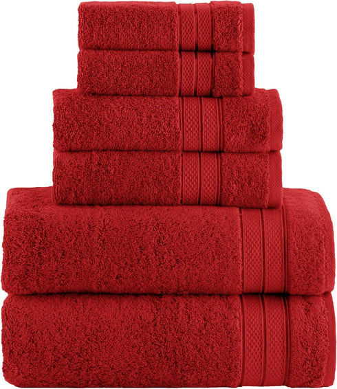 Elegant Comfort Luxury 6-Piece Towel Set, Premium Soft 100% Turkish Cotton, Three