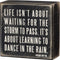Primitives by Kathy 16336 Classic Box Sign, 4 x 4-Inches, Dance In The Rain Decor