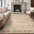 5x7 Beige Washable Rug for Living Room Large Vintage Distressed Bedroom Rug Low Pile Non-Slip Soft Boho Carpets