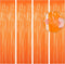 BTSD-home Orange Foil Fringe Curtain - Metallic Photo Booth Backdrop Tinsel Door Curtains for Wedding, Birthday, Party