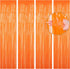 BTSD-home Orange Foil Fringe Curtain - Metallic Photo Booth Backdrop Tinsel Door Curtains for Wedding, Birthday, Party