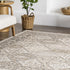 nuLOOM 2x8 Becca Traditional Tiled Area Rug, Beige, Stain Resistant, Faded Transitional Design for Home