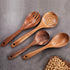 Mango Wooden Utensils Set of 6, Soft Comfort-Grip Non-Stick Cooking Spoons