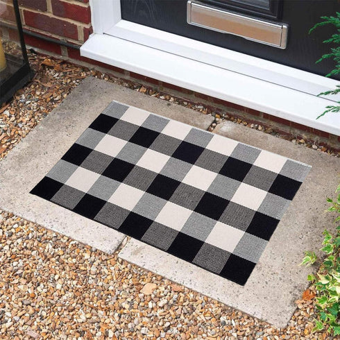 Buffalo Plaid Check Rug 23.6 x 35.4 Inches, Cotton Washable Indoor/Outdoor Checkered Rugs