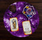Indian Consigners Altar Cloth - Purple Triple Moon Square 18" for Alter Tarot Spread