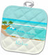 3D Rose Relax Word Print on Beautiful Painted Turquoise Beach Pot Holder, 8 x 8