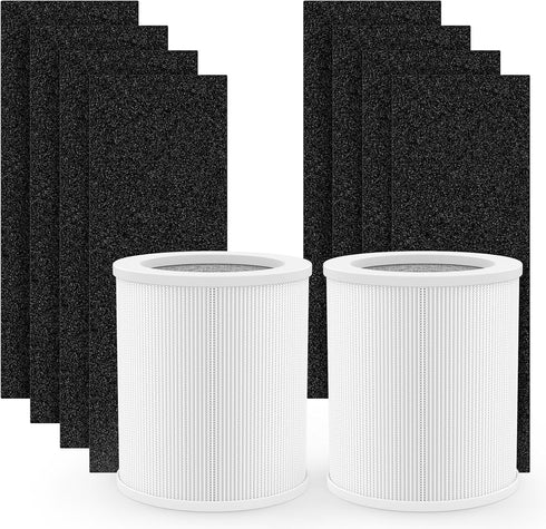 H-HF400-VP Replacement Filter Kit, Compatible with Hunt-er H-HF400-VP H-PF400, 2 True HEPA Filters + 8 Pre-Filters