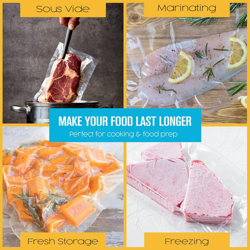 Houseables Vacuum Sealer Bags, Sous Vide Rolls, Two (2), Large 8 Inch x 50 Ft Commercial Grade Plastic, Food Vac Storage & Seal, Airtight Vacume Saver, Microwave & Freezer Safe, Store A Meal by Houseables