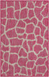 Unique Loom Outdoor Safari Collection Area Rug - Giraffe Design (2' x 3' Rectangle, Magenta/Ivory)