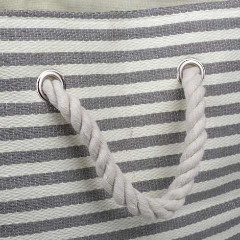 DII Woven Paper Storage Bin, Pinstripe, Gray, Medium Rectangle by DII