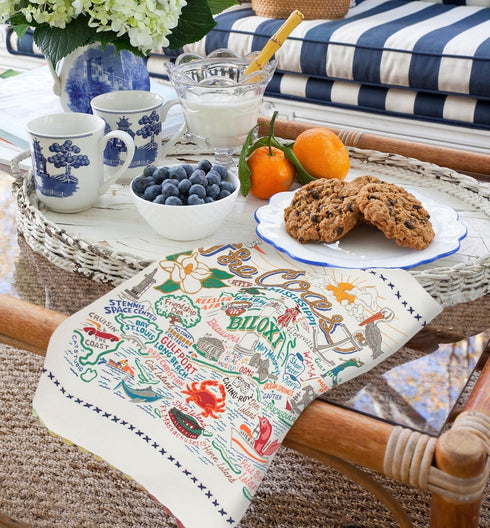 Catstudio Mississippi Coast Dish Towel, U.S. City Souvenir Kitchen Towel, Perfect for Mississippi Lovers