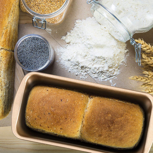 Non-Stick Loaf Pan Set, 4 Pieces Rectangle Baking Mold for Oven Baking, 7.2 x 3.7 Inches